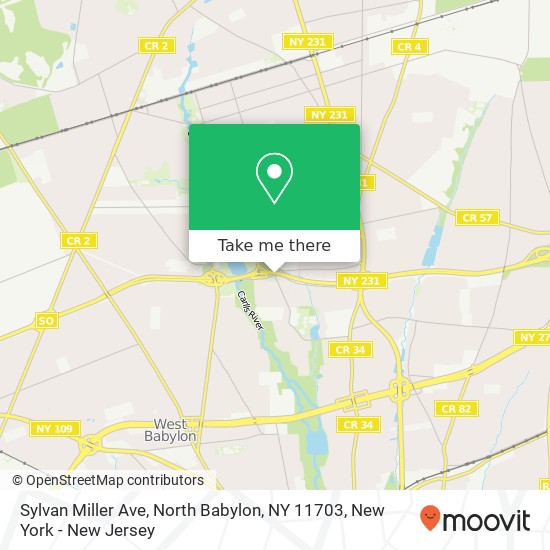Mapa de Sylvan Miller Ave, North Babylon, NY 11703