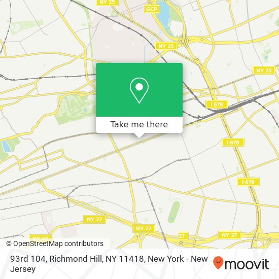 Mapa de 93rd 104, Richmond Hill, NY 11418