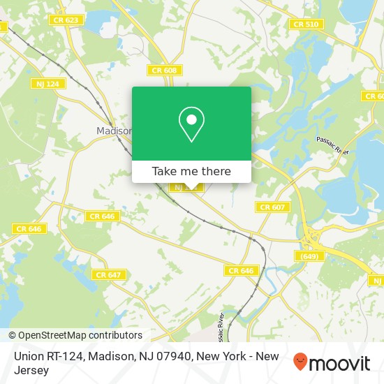 Mapa de Union RT-124, Madison, NJ 07940