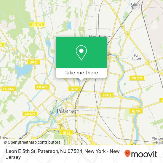 Mapa de Leon E 5th St, Paterson, NJ 07524