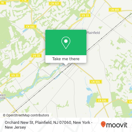 Mapa de Orchard New St, Plainfield, NJ 07060