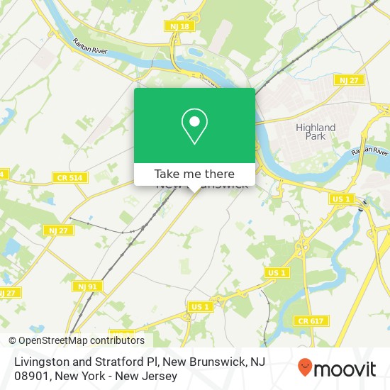 Livingston and Stratford Pl, New Brunswick, NJ 08901 map