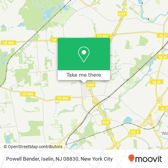 Mapa de Powell Bender, Iselin, NJ 08830