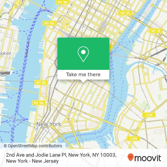 2nd Ave and Jodie Lane Pl, New York, NY 10003 map