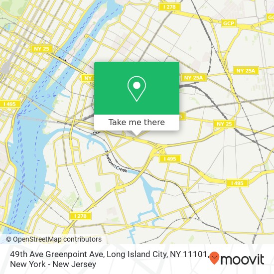Mapa de 49th Ave Greenpoint Ave, Long Island City, NY 11101