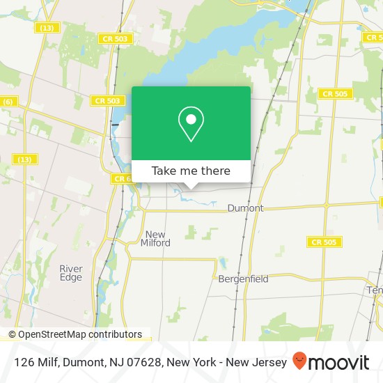 Mapa de 126 Milf, Dumont, NJ 07628