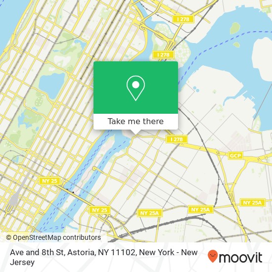 Ave and 8th St, Astoria, NY 11102 map