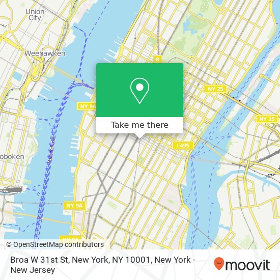 Broa W 31st St, New York, NY 10001 map