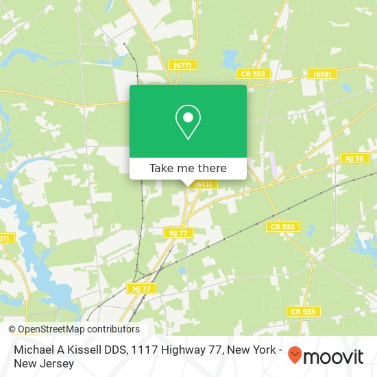 Mapa de Michael A Kissell DDS, 1117 Highway 77