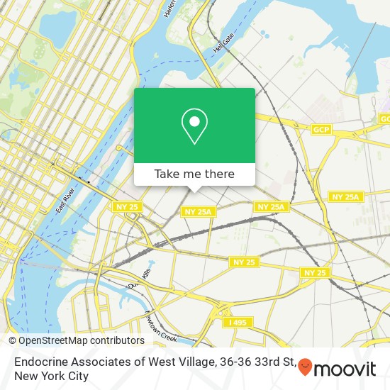 Mapa de Endocrine Associates of West Village, 36-36 33rd St