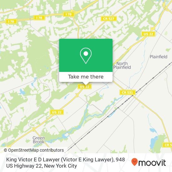 Mapa de King Victor E D Lawyer (Victor E King Lawyer), 948 US Highway 22