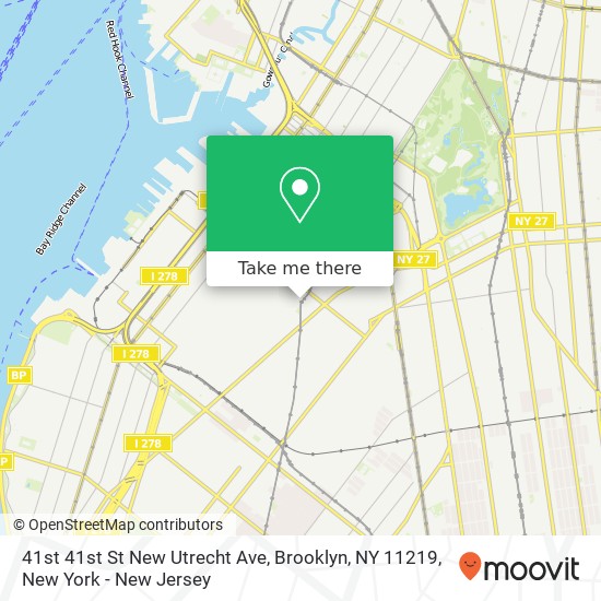 41st 41st St New Utrecht Ave, Brooklyn, NY 11219 map