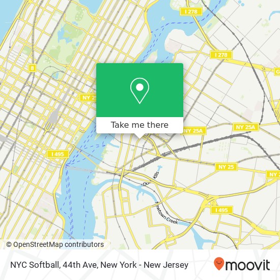 Mapa de NYC Softball, 44th Ave