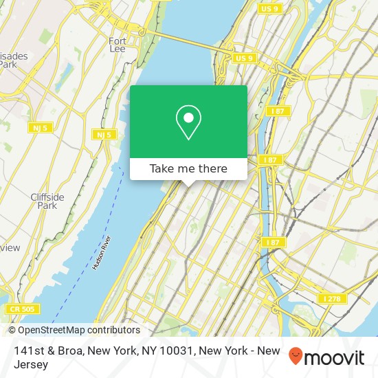 141st & Broa, New York, NY 10031 map