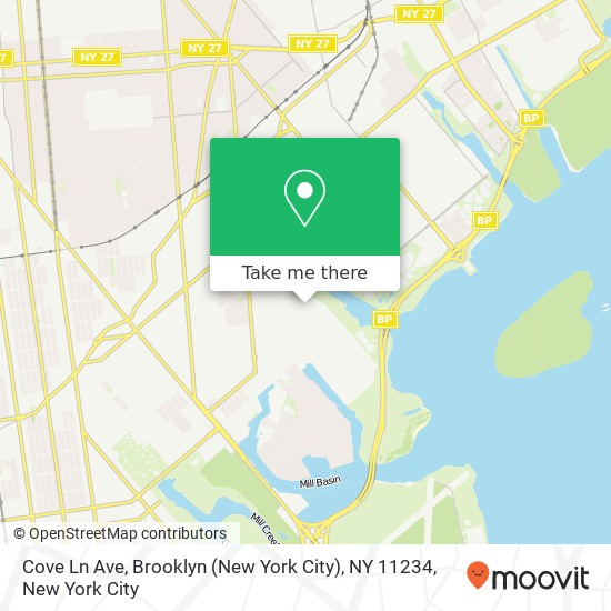 Mapa de Cove Ln Ave, Brooklyn (New York City), NY 11234