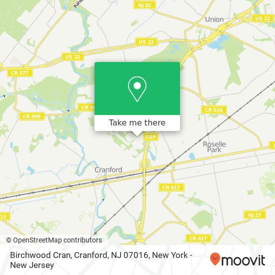 Birchwood Cran, Cranford, NJ 07016 map