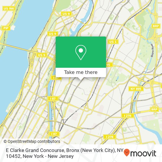Mapa de E Clarke Grand Concourse, Bronx (New York City), NY 10452