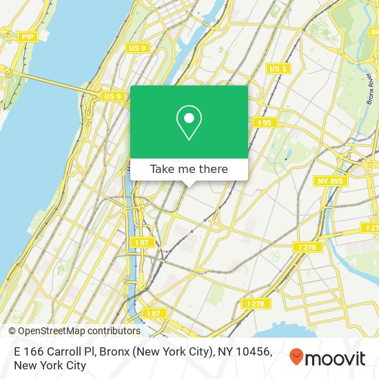E 166 Carroll Pl, Bronx (New York City), NY 10456 map