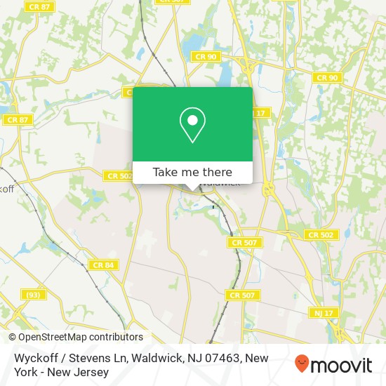 Mapa de Wyckoff / Stevens Ln, Waldwick, NJ 07463