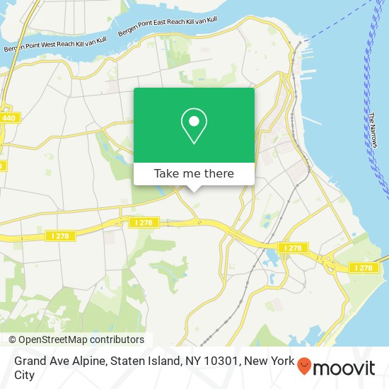 Mapa de Grand Ave Alpine, Staten Island, NY 10301