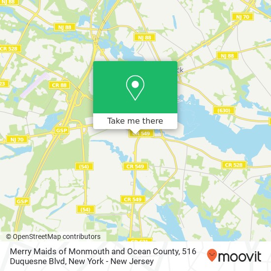 Merry Maids of Monmouth and Ocean County, 516 Duquesne Blvd map