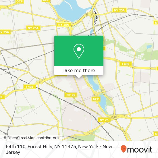 Mapa de 64th 110, Forest Hills, NY 11375