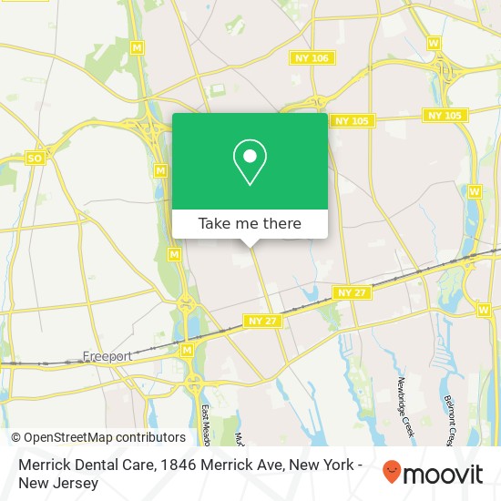 Merrick Dental Care, 1846 Merrick Ave map