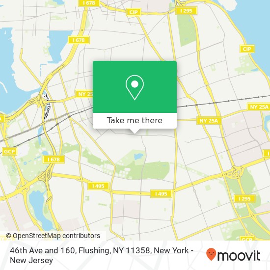 Mapa de 46th Ave and 160, Flushing, NY 11358