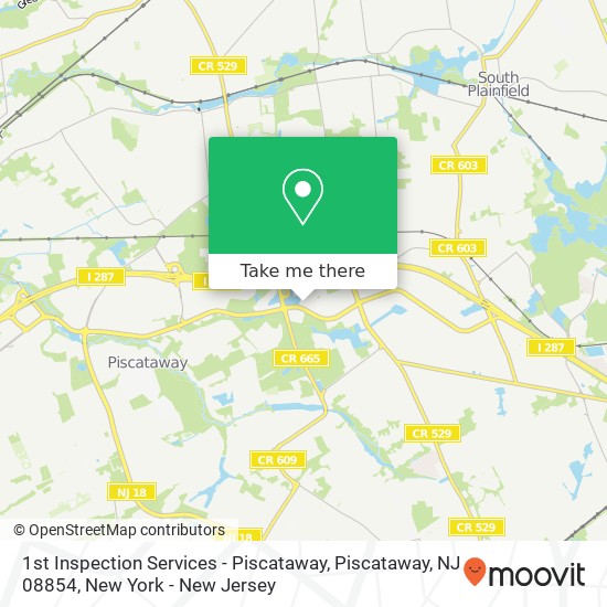 Mapa de 1st Inspection Services - Piscataway, Piscataway, NJ 08854