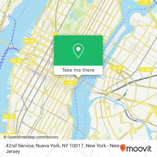 Mapa de 42nd Service, Nueva York, NY 10017