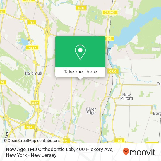 Mapa de New Age TMJ Orthodontic Lab, 400 Hickory Ave