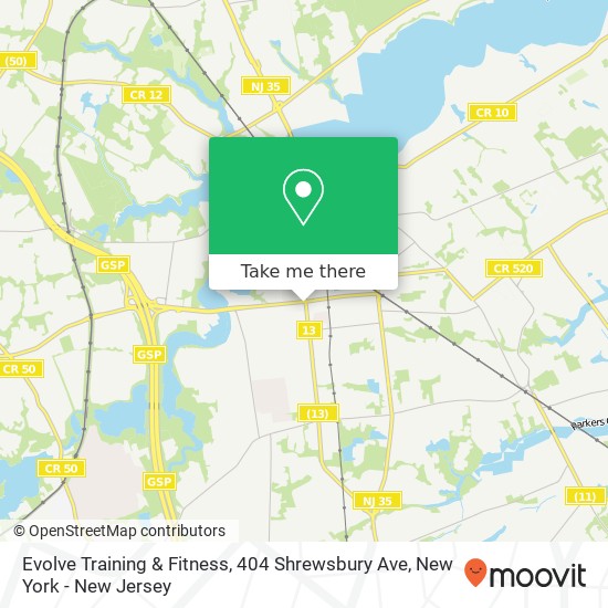 Mapa de Evolve Training & Fitness, 404 Shrewsbury Ave