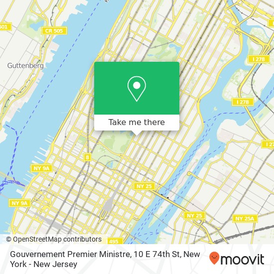 Mapa de Gouvernement Premier Ministre, 10 E 74th St
