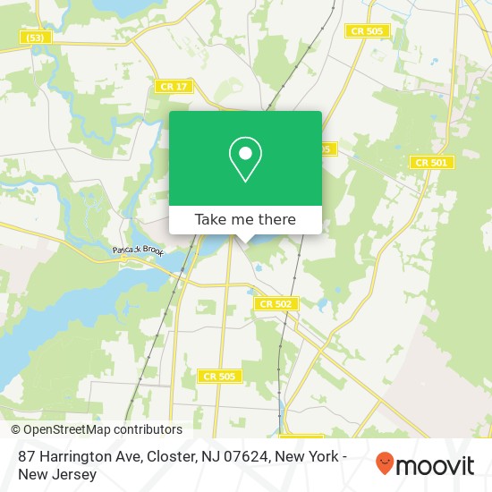 Mapa de 87 Harrington Ave, Closter, NJ 07624