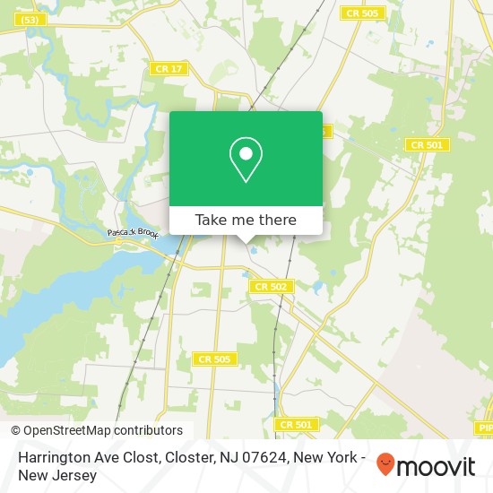 Mapa de Harrington Ave Clost, Closter, NJ 07624