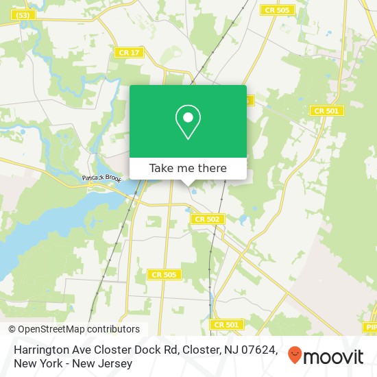 Mapa de Harrington Ave Closter Dock Rd, Closter, NJ 07624