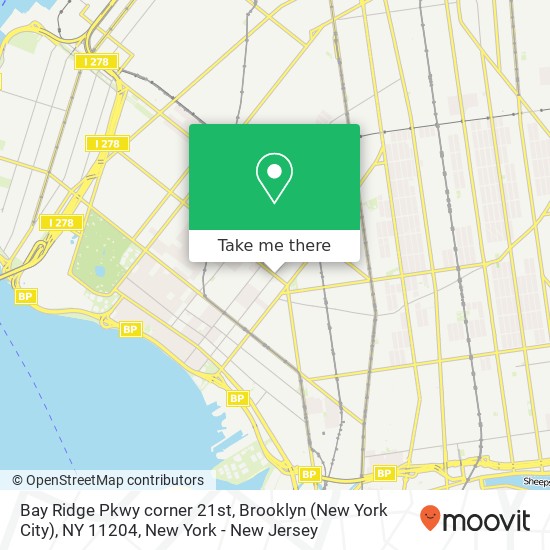 Bay Ridge Pkwy corner 21st, Brooklyn (New York City), NY 11204 map