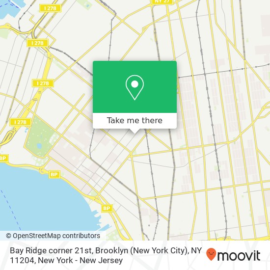 Bay Ridge corner 21st, Brooklyn (New York City), NY 11204 map