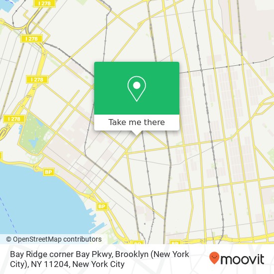 Mapa de Bay Ridge corner Bay Pkwy, Brooklyn (New York City), NY 11204