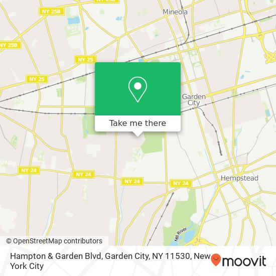Mapa de Hampton & Garden Blvd, Garden City, NY 11530