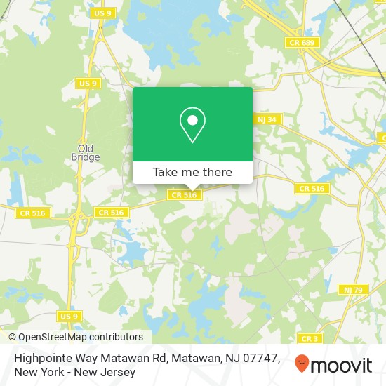 Mapa de Highpointe Way Matawan Rd, Matawan, NJ 07747