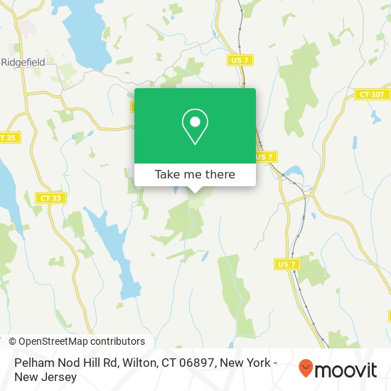 Mapa de Pelham Nod Hill Rd, Wilton, CT 06897