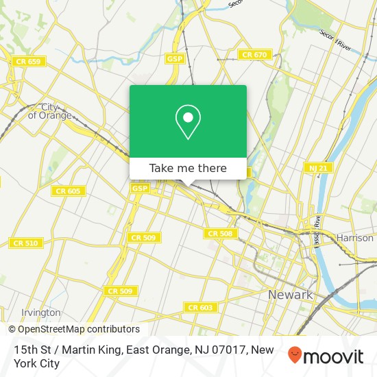 15th St / Martin King, East Orange, NJ 07017 map