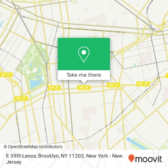 Mapa de E 39th Lenox, Brooklyn, NY 11203