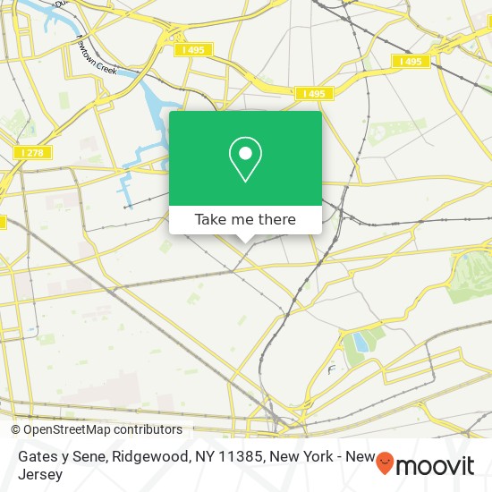 Mapa de Gates y Sene, Ridgewood, NY 11385