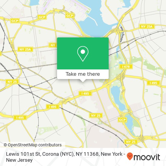 Mapa de Lewis 101st St, Corona (NYC), NY 11368