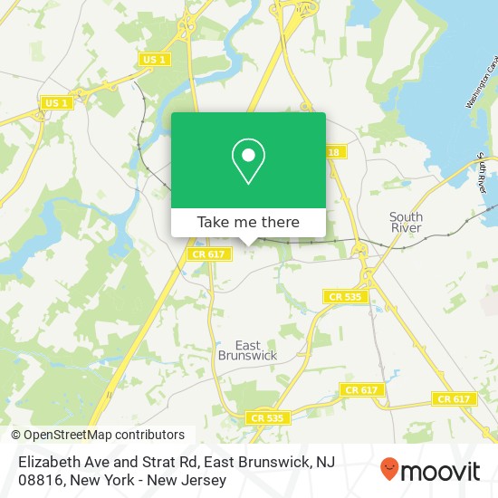Mapa de Elizabeth Ave and Strat Rd, East Brunswick, NJ 08816