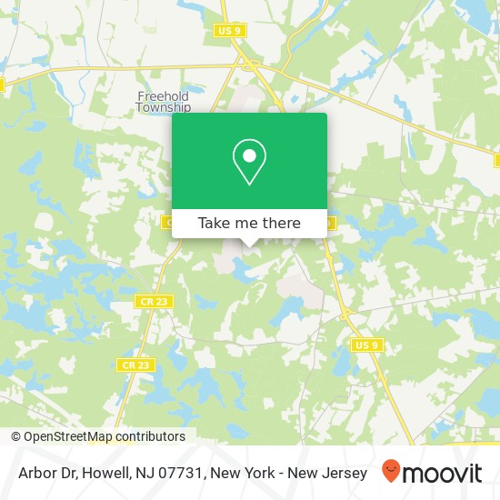 Mapa de Arbor Dr, Howell, NJ 07731