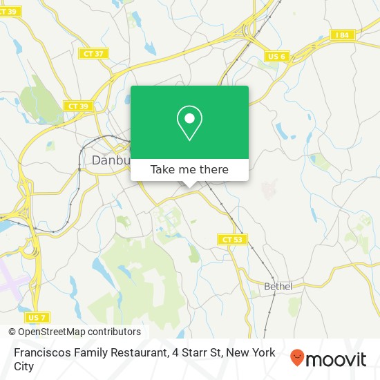 Mapa de Franciscos Family Restaurant, 4 Starr St