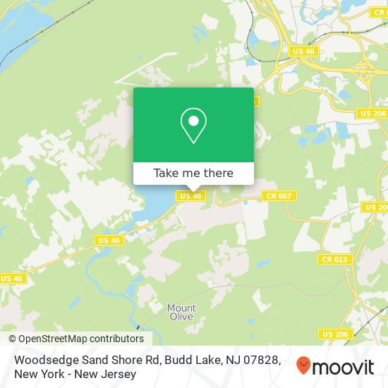 Mapa de Woodsedge Sand Shore Rd, Budd Lake, NJ 07828